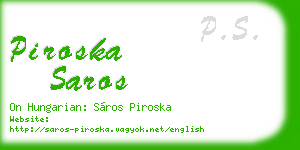 piroska saros business card